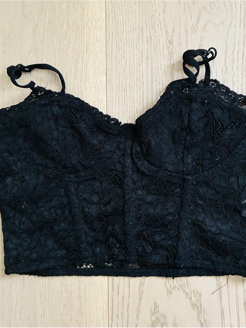 Zara Black Lace Bustier Top